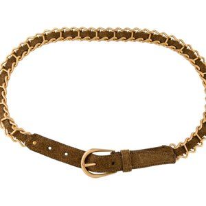 Miu Miu suede and gold chain belt